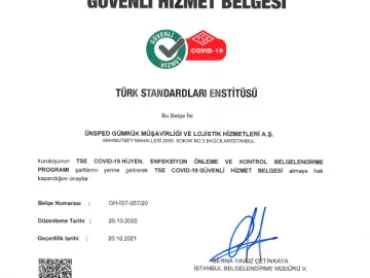 Pandemi döneminde İş Sağlığı ve Güvenliği çalışma ve tedbirleri ile sektöründe Covid-19 Belgesi sahibi ilk firma