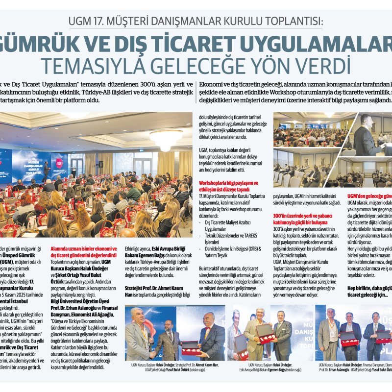 UGM 17th Customer Advisory Board Meeting: Charting the Future with the Theme “Customs and Foreign Trade Practices”