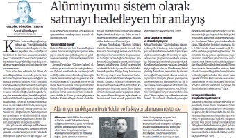 The Article Titled An Understanding Aimer At Selling Aluminum As A System By Our Company Consultant Sami Altinkaya Was Published In Dunya Newspaper On 07.02.2022