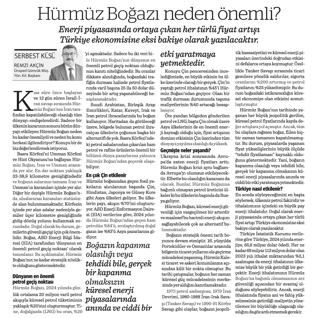 HÜRMÜZ BOĞAZI NEDEN ÖNEMLİ?