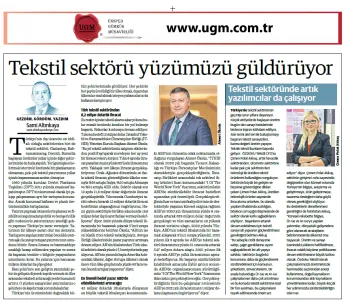 The article titled "The textile sector makes us smile" by Sami Altınkaya, our Company Consultant, wa...