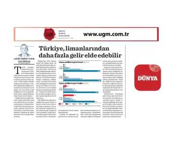 UGM Kurumsal Iletişim Direktörümüz Sami ALTINKAYA'nın "Türkiye, limanlarından daha fazla gelir elde...
