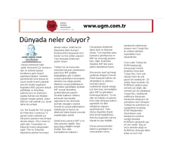Our UGM Corporate Communications Director Sami Altınkaya’s article entitled "What is happening in th...