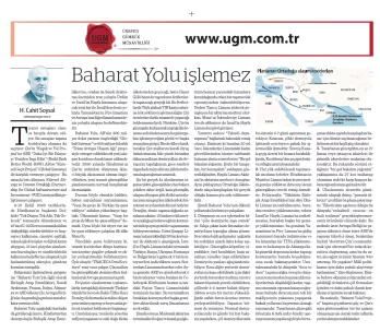 Our Board Member H. Cahit SOYSAL's article titled Spice Road Doesn't Work was published in 'Nasıl Bi...