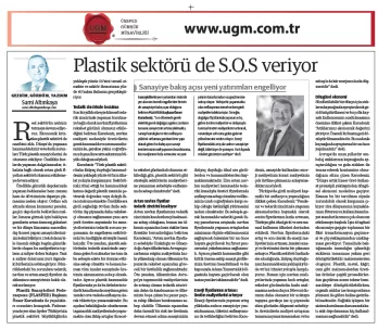 Şirket Danışmanımız Sami Altınkaya'nın "Plastik Sektörü De S.O.S Veriyor”" Başlıklı Yazısı, 13.12.20...