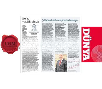 Article of Sami Altınkaya, UGM Corporate Communications Director, titled "Being Accountable" was pub...