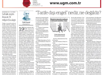 Our Board Member H. Cahit SOYSAL's article "What is a Non-Tariff Barrier, What is Not?" was published in the newspaper 'Nasıl bir Ekonomi' on 26.02.2024.