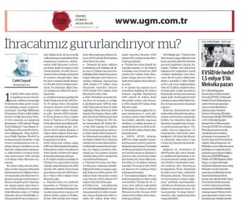 Our Board Member H. Cahit SOYSAL's Do Our Exports Make You Proud? His Article was Published on 17.04...