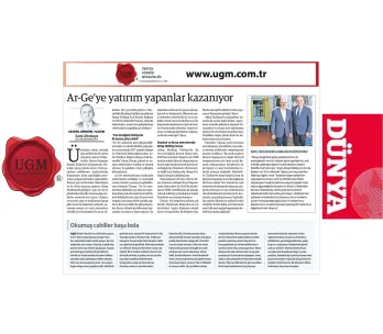 Our UGM Corporate Communications Director Mr. Sami Altınkaya's article titled "Those who invest in R...