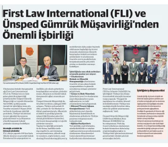 First Law International( FLI) ve Ünsped Gümrük Müşavirliği’nden Önemli İşbirliği