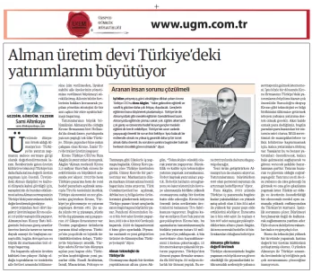 The Article of Our Company Consultant Sami Altınkaya Entitled "The German Production Giant Is Growin...