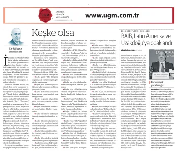 Our Board Member H. Cahit SOYSAL's article titled "I Wish It Happened" was published in Nasıl Bir Ek...