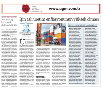 The article of our UGM Corporate Communications Director Sami Altınkaya, titled "The truth is that i...