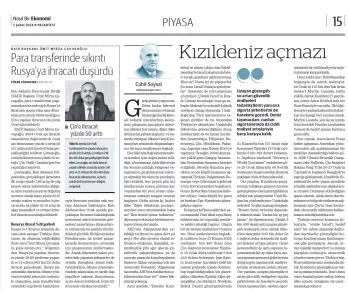 Our Board Member H. Cahit SOYSAL's article titled "Red Sea Dilemma" was published in 'Nasıl Bir Ekon...