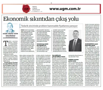 The Article Titled "The way out of economic distress" by Our Company Consultant Sami Altınkaya was p...