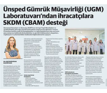 Ünsped Gümrük Müşavirliği (UGM) Laboratuvarı’ndan İhracatçılara SKDM (CBAM) Desteği