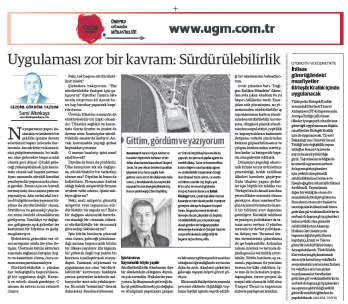 Our Company Consultant Sami Altınkaya's Article entitled “Sustainability Is a Difficult Concept To W...