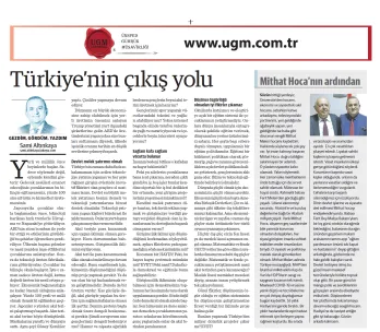 Our UGM Corporate Communications Director Sami Altınkaya's article entitled "The Way Out for Turkey"...