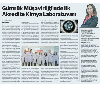 Gümrük Müşavirliği’nde İlk Akredite Kimya Laboratuvarı