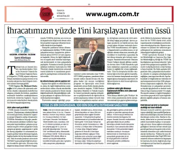 The Article of Our Company Consultant Sami Altınkaya entitled "Production Base that Meets 1 Percent...